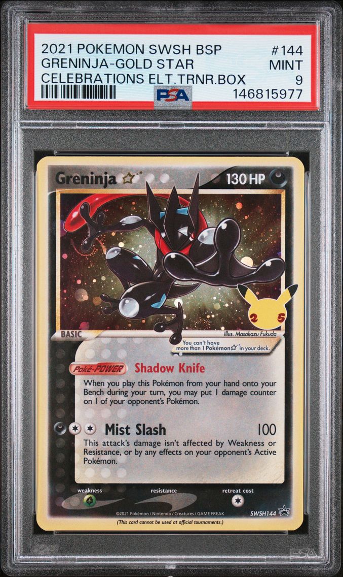 2021 #144 Greninja-Gold Star PSA 9 Swsh Black Star Promo
