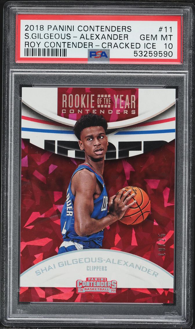 2018 #11 Shai Gilgeous-Alexander PSA 10 Panini Contenders Rookie of the Year Contenders Basketball
