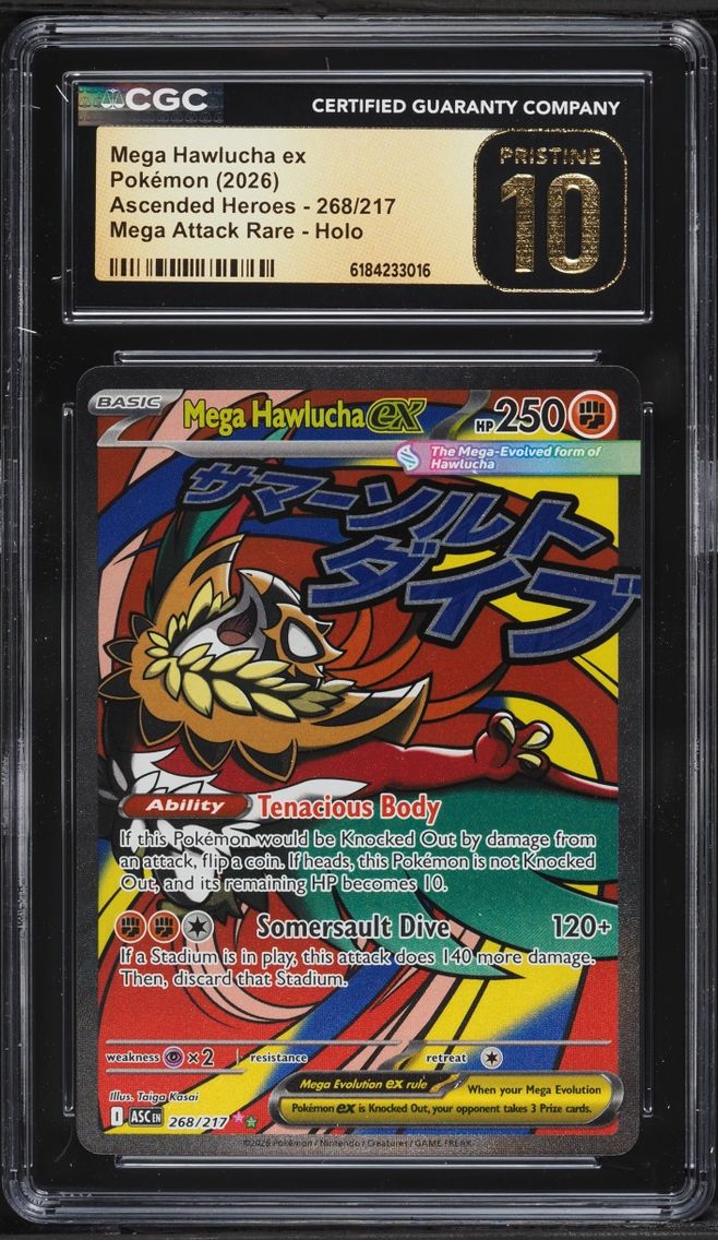 2026 #268 Mega Hawlucha EX CGC 10 Pokemon Mega Evolution Ascended Heroes MA