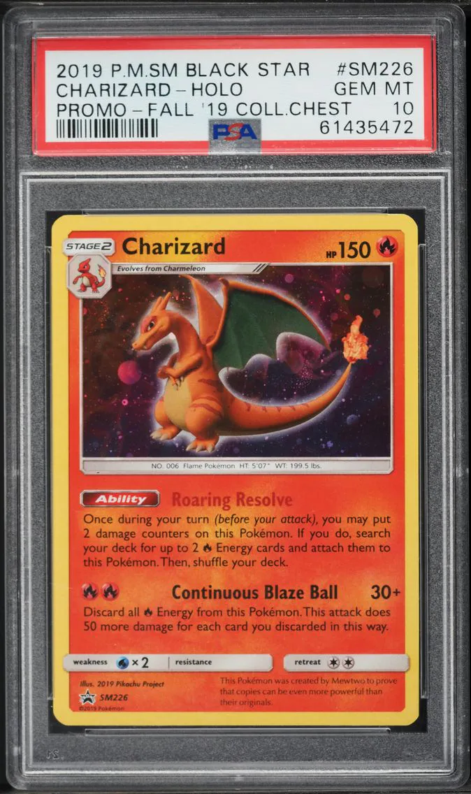 2019 #SM226 Charizard-Holo PSA 10 SM Black Star Promo Pokemon