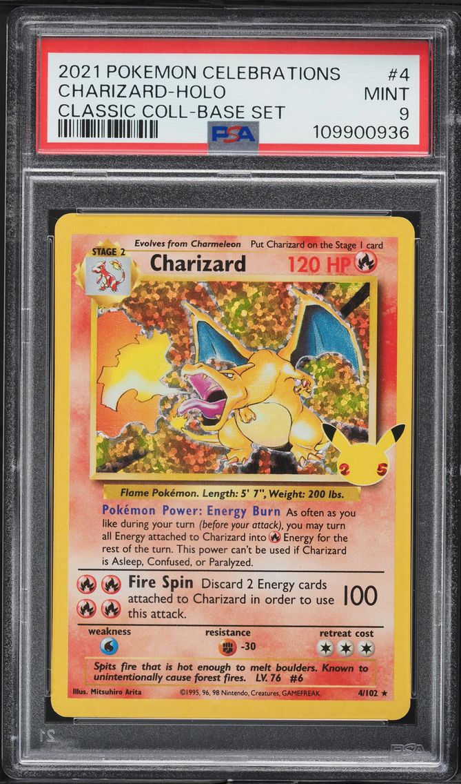 2021 #4 Charizard-Holo PSA 9 Celebrations Classic Collection Pokemon