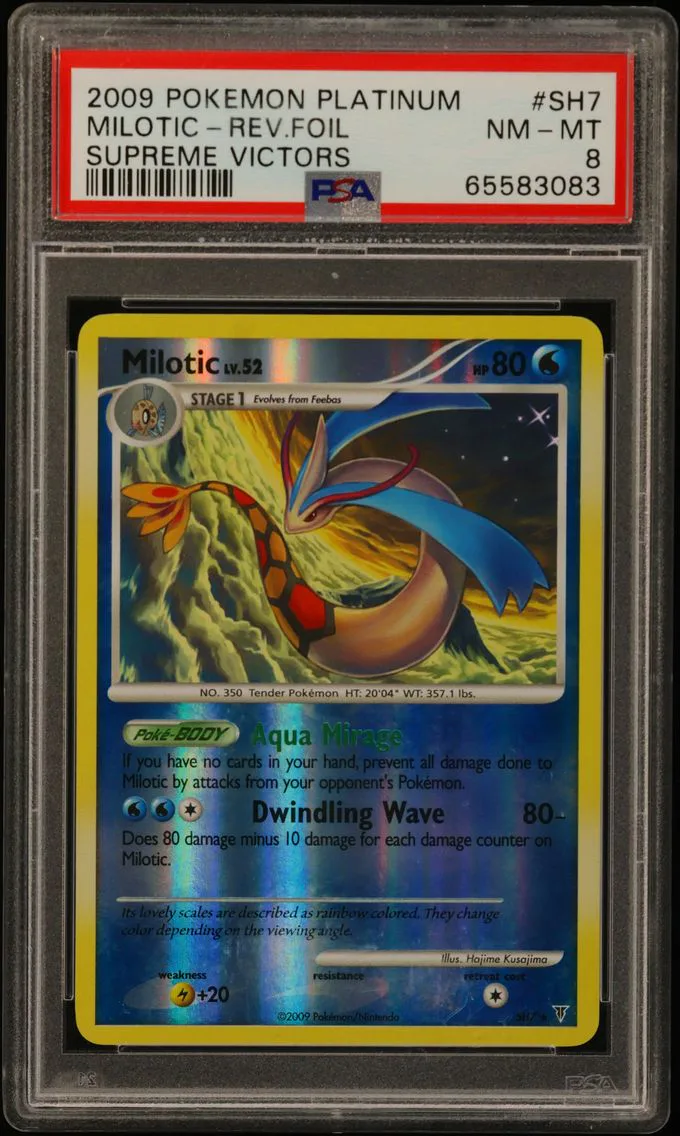 2009 #SH7 Milotic-Reverse Foil PSA 8 Platinum Supreme Victors