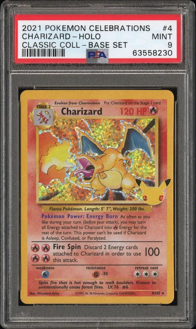 2021 #4 Charizard-Holo PSA 9 Celebrations Classic Collection Pokemon