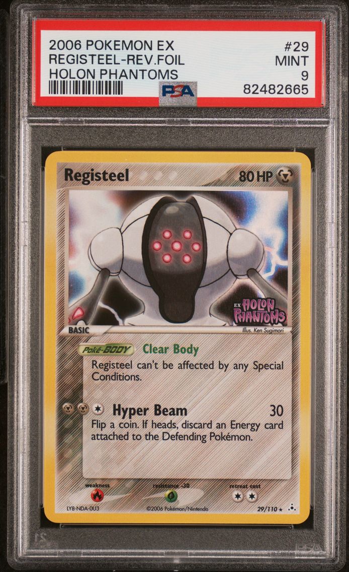 2006 #29 Registeel-Reverse Foil PSA 9 EX Holon Phantoms