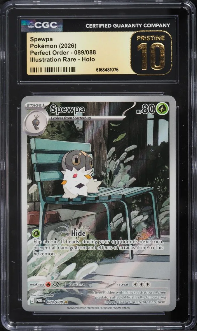 2026 Pokemon Mega Evolution Perfect Order IR Spewpa #89 CGC 10 PRISTINE