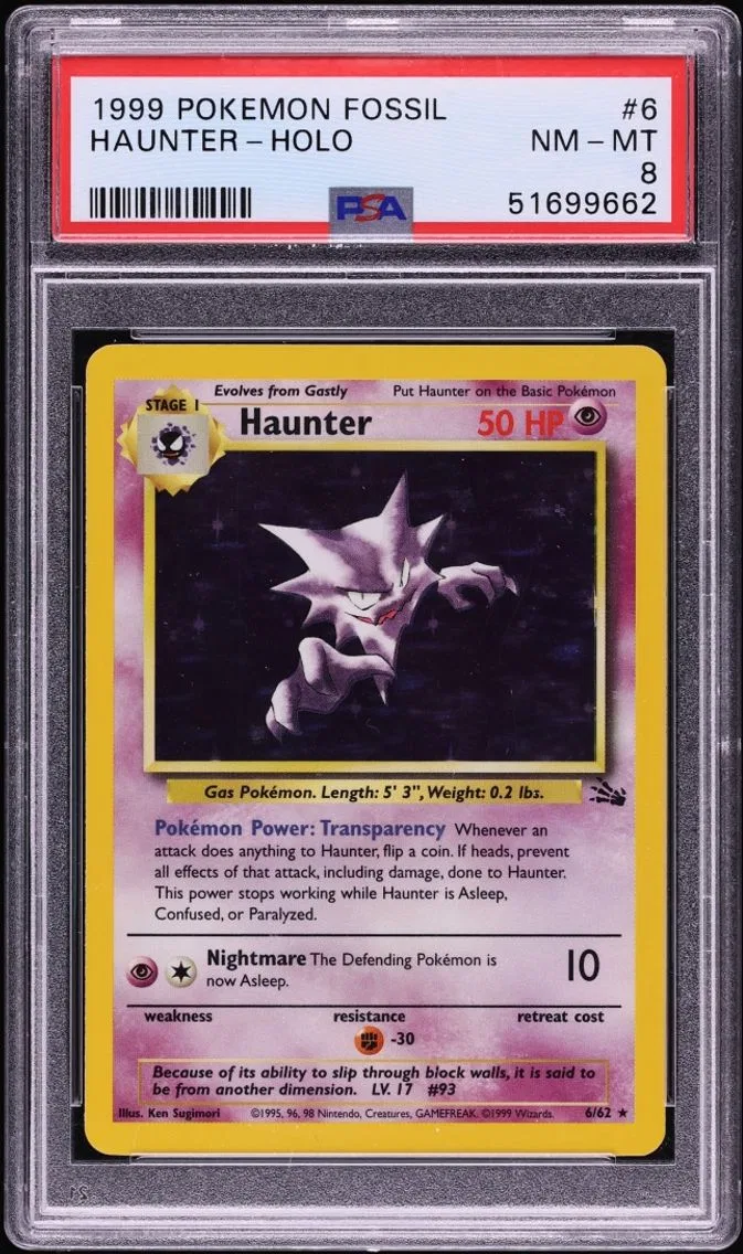 1999 #6 Haunter PSA 8 Pokemon Fossil Holo