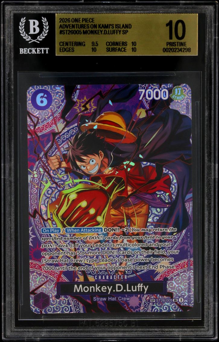 2026 #ST26005 Monkey.D.Luffy SP BGS 10 One Piece Card Game Adventures on KAMI's Island