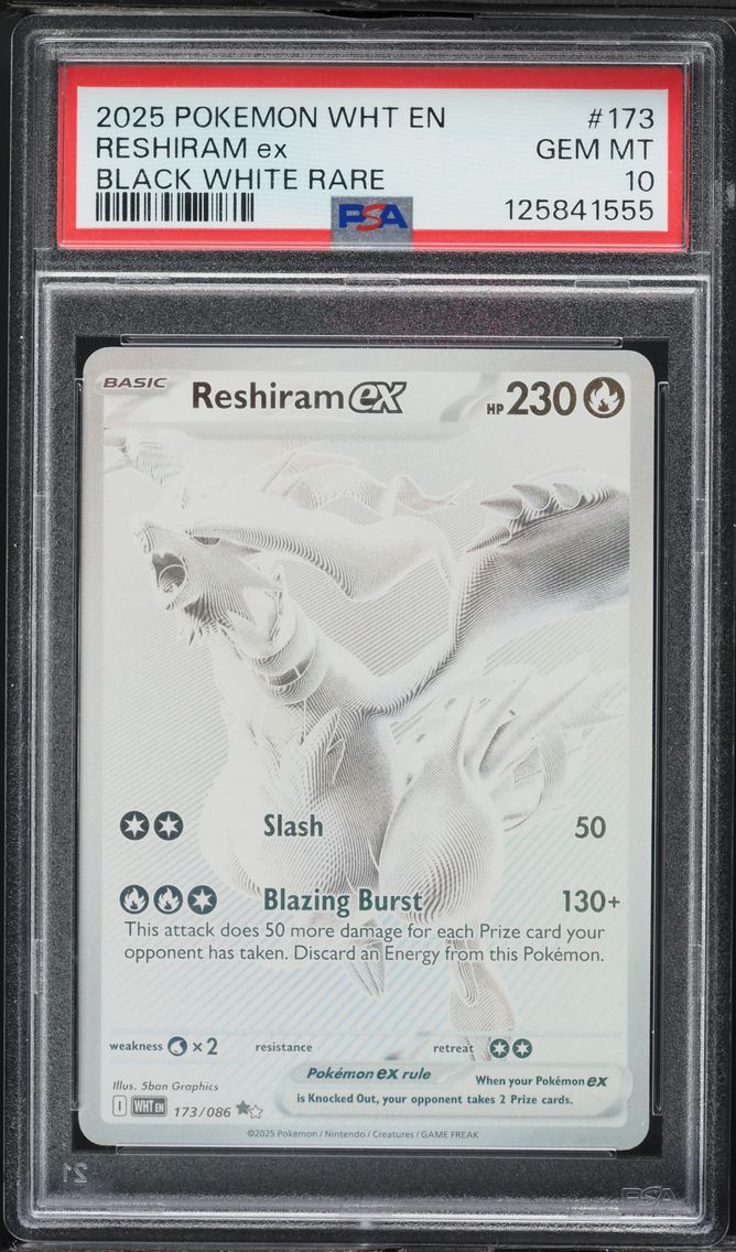 2025 #173 Reshiram EX PSA 10 Wht EN-White Flare Pokemon