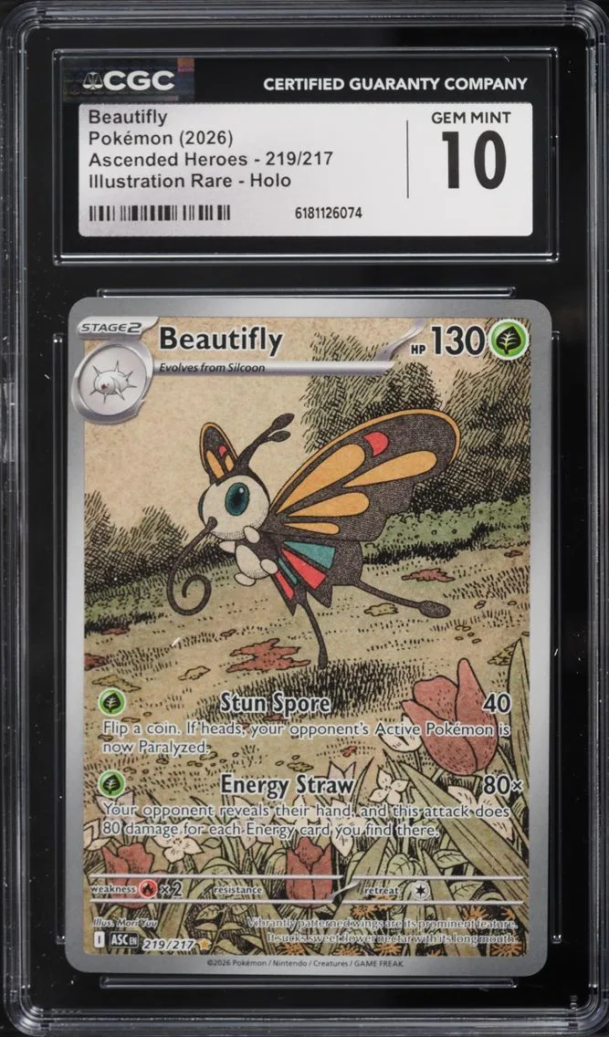 2026 Pokemon Mega Evolution Ascended Heroes IR Beautifly #219 CGC 10 GEM MINT