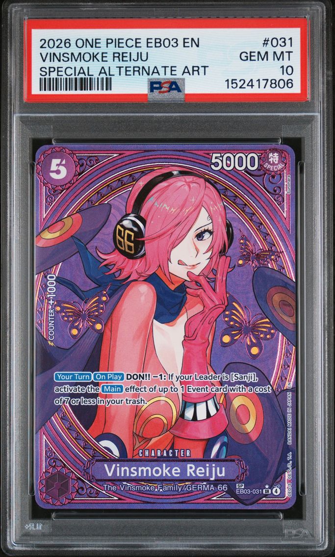 2026 #031 Vinsmoke Reiju PSA 10 One Piece EB03-Extra Booster -One Piece Heroines Edition-