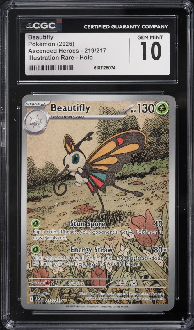 2026 Pokemon Mega Evolution Ascended Heroes IR Beautifly #219 CGC 10 GEM MINT