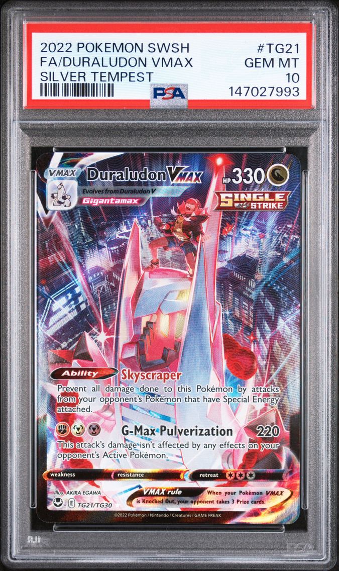 2022 #TG21 Full Art/Duraludon Vmax PSA 10 Sword & Shield Silver Tempest