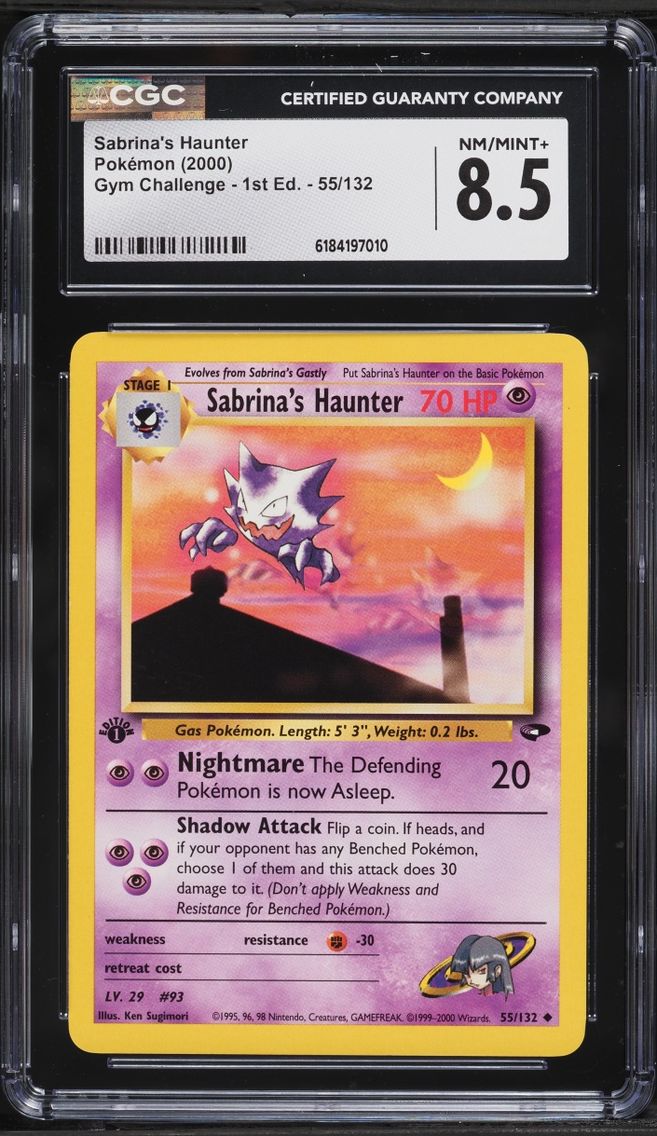 2000 #55 Sabrina's Haunter CGC 8.5 Pokemon Gym Challenge 1st Edition