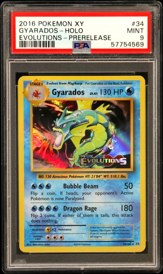 2016 #34 Gyarados-Holo PSA 9 XY Evolutions