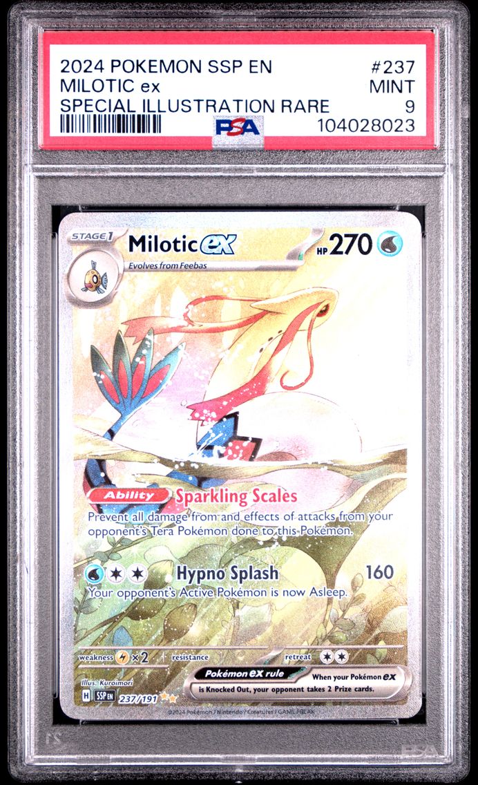 2024 #237 MILOTIC EX PSA 9 SSP EN-SURGING SPARKS POKEMON
