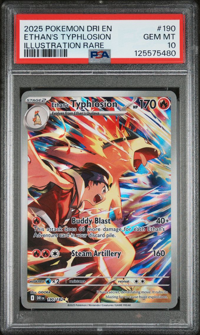 2025 #190 Ethan's Typhlosion PSA 10 Dri EN-Destined Rivals Pokemon