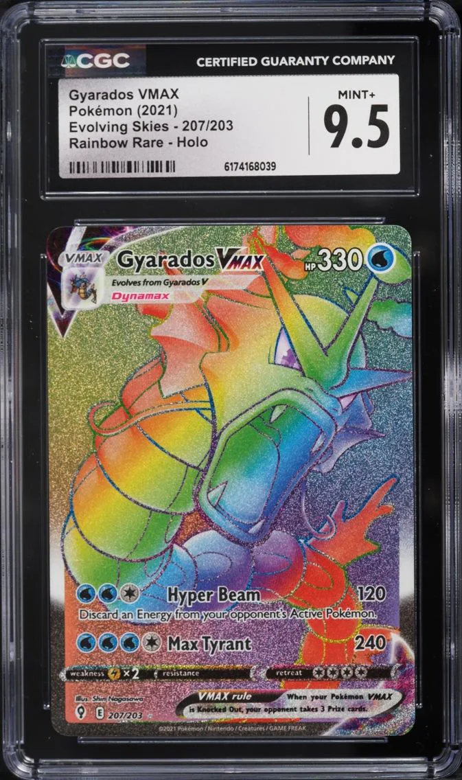 2021 Pokemon Sword & Shield Evolving Skies Rainbow Rare Gyarados VMAX #207 CGC 9.5 MINT+