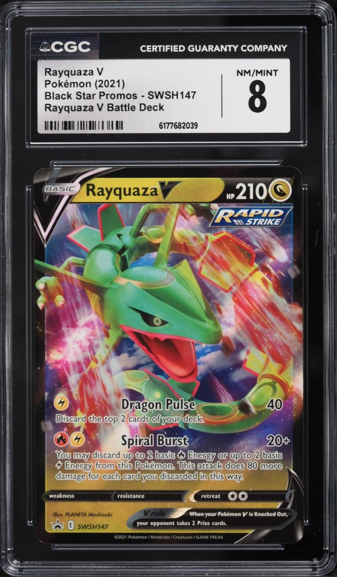 2021 Pokemon Sword & Shield Promo Battle Deck Rayquaza V #SWSH147 CGC 8 NM-MT