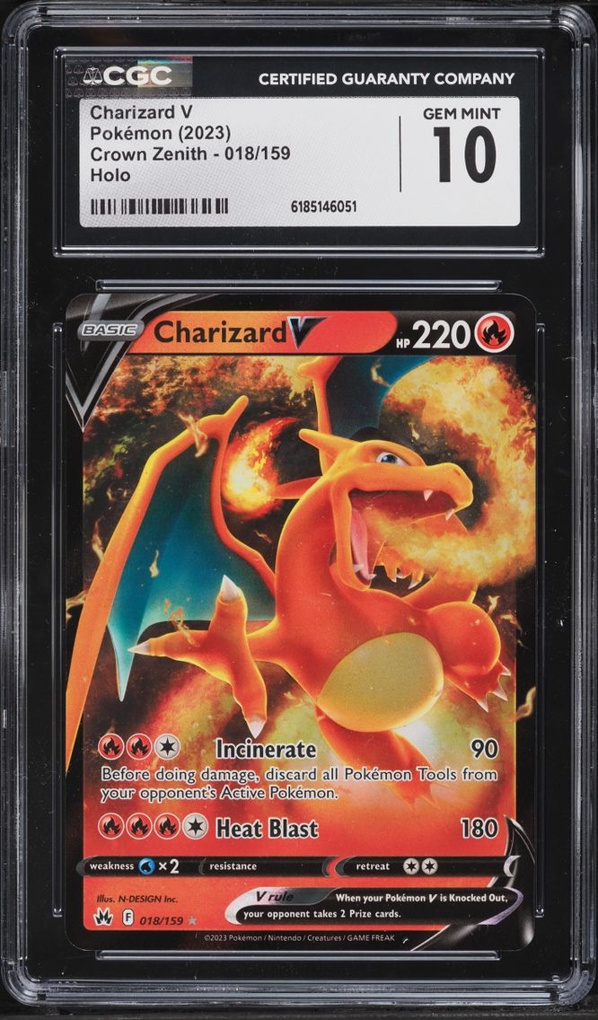 2023 #18 Charizard V CGC 10 Pokemon Sword & Shield Crown Zenith Holo