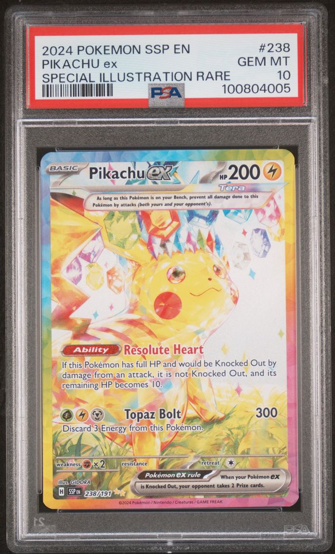 2024 #238 Pikachu EX PSA 10 Ssp EN-Surging Sparks
