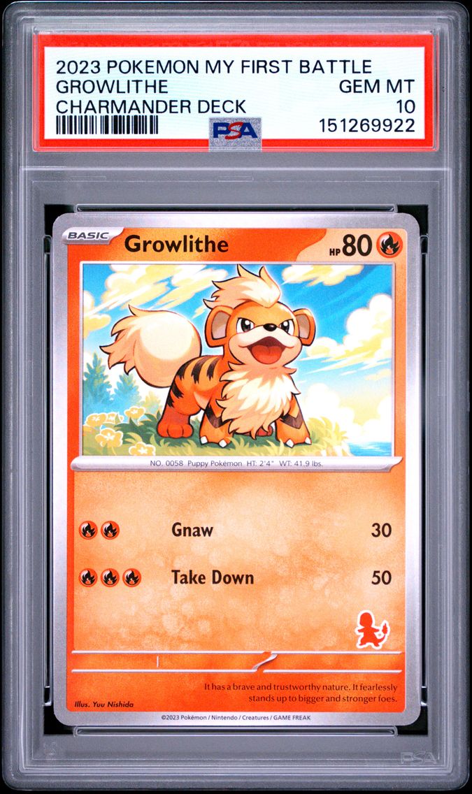 2023 #NA Growlithe PSA 10 My First Battle-Charmander Deck