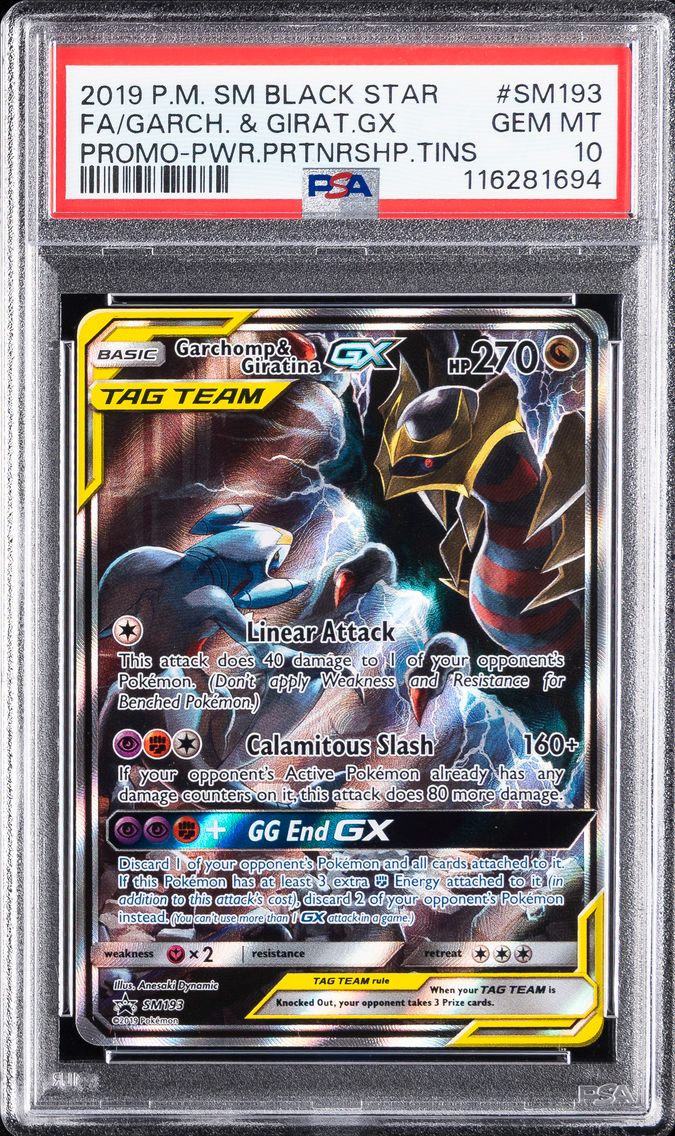 2019 #SM193 Full Art/Garchomp & Giratina GX PSA 10 SM Black Star Promo Pokemon