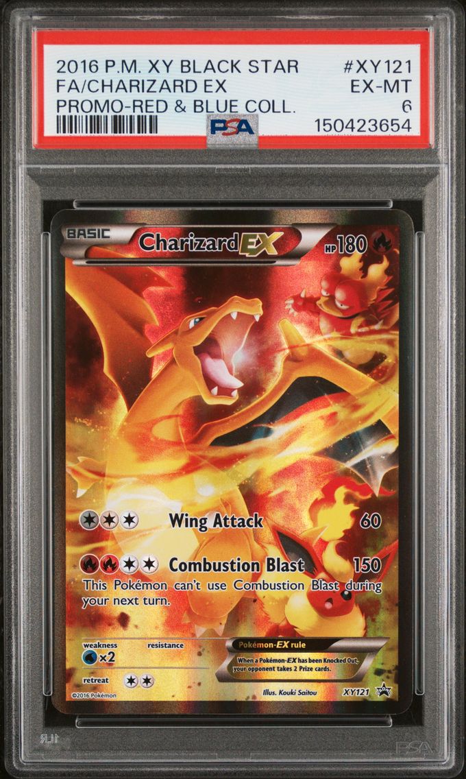 2016 #XY121 Full Art/Charizard EX PSA 6 XY Black Star Promo