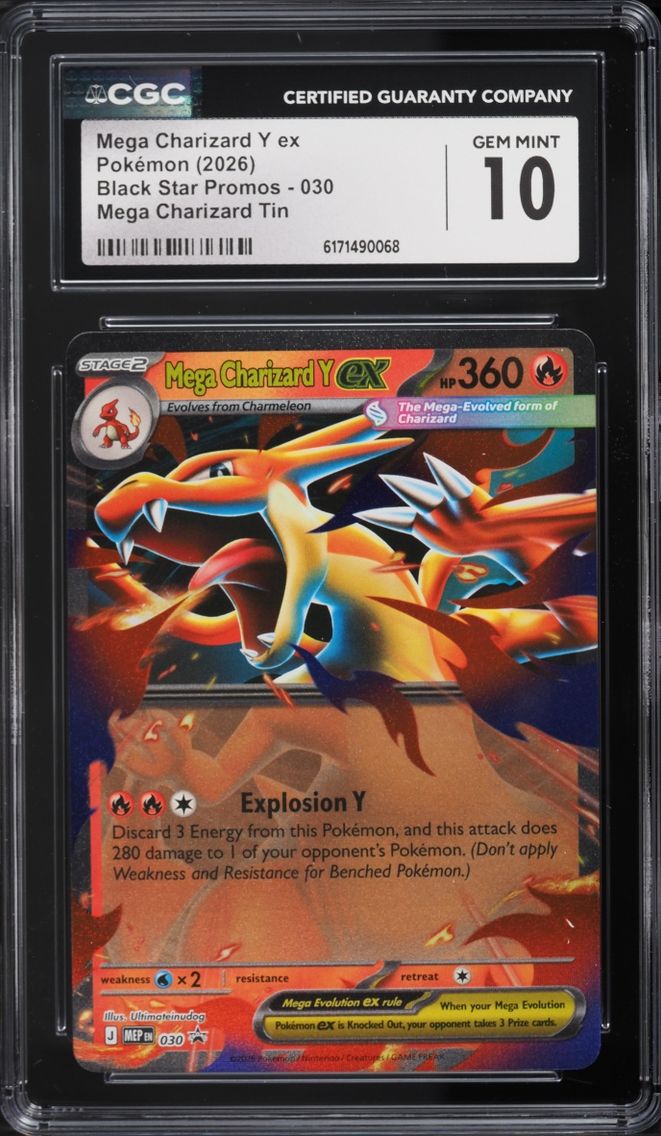 2026 Pokemon Mega Evolution Black Star Promo Tin Mega Charizard Y ex #30 CGC 10 GEM MINT