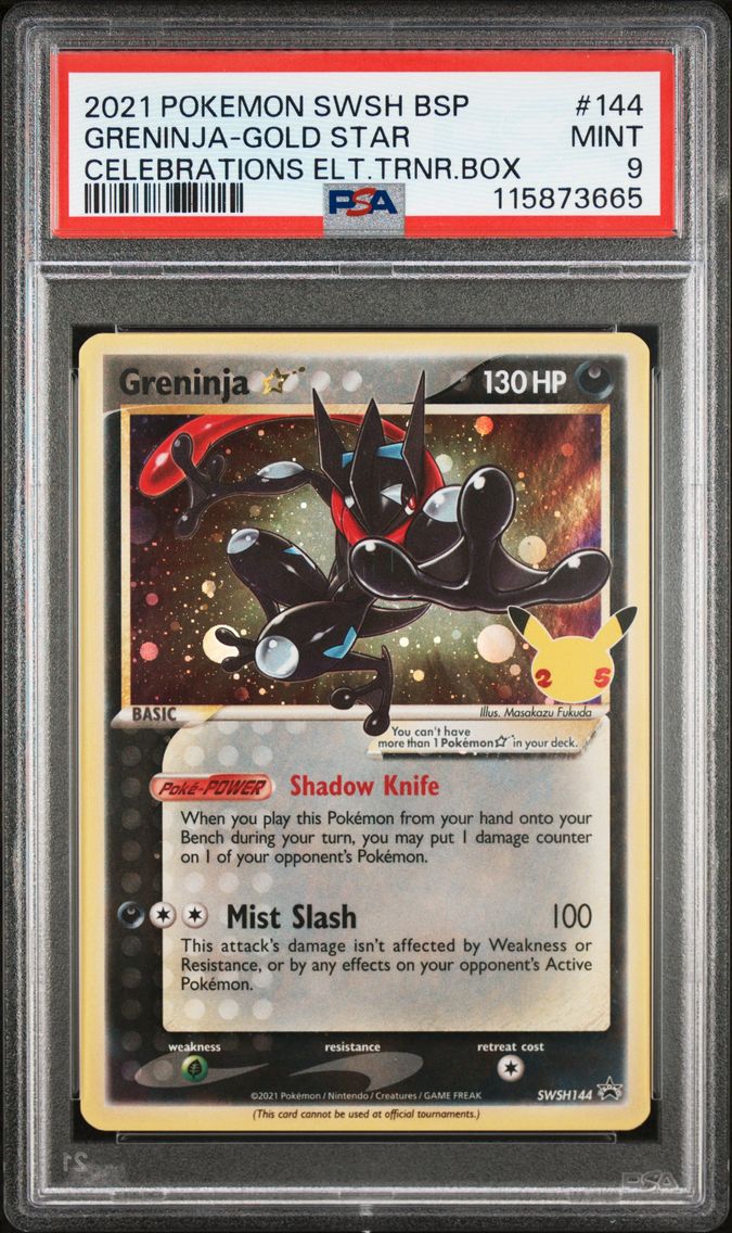 2021 #144 Greninja-Gold Star PSA 9 Swsh Black Star Promo Pokemon