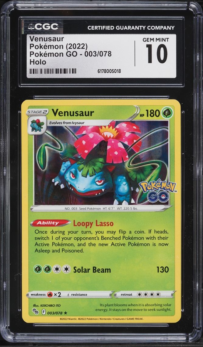 2022 Pokemon Sword & Shield GO Holo Venusaur #3 CGC 10 GEM MINT