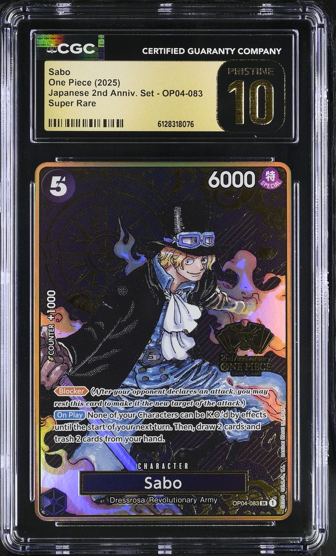 2025 #OP04-083 Sabo CGC 10 Pristine Japanese 2nd Anniversary Set - English
