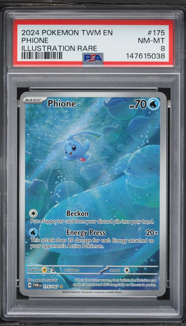 2024 Pokemon Scarlet & Violet Twilight Masquerade IR Phione #175 PSA 8 NM-MT