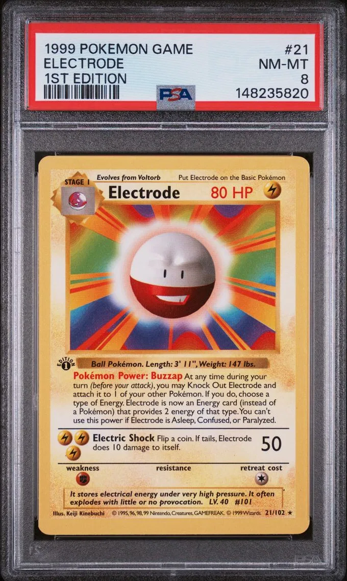 1999 #21 Electrode 1st Edition PSA 8 Game