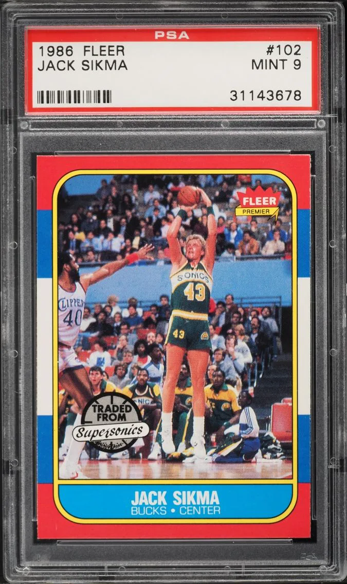 1986 Fleer Basketball Jack Sikma #102 PSA 9 MINT