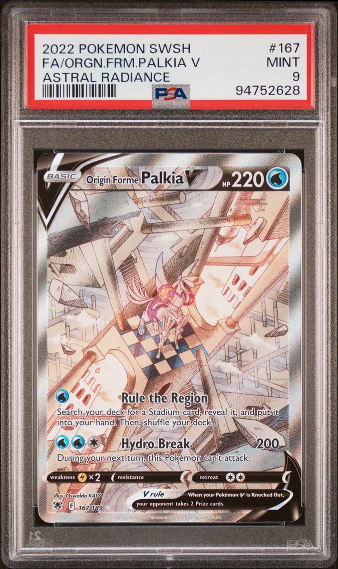 2022 #167 Full Art/Origin Forme Palkia V PSA 9 Sword & Shield Astral Radiance