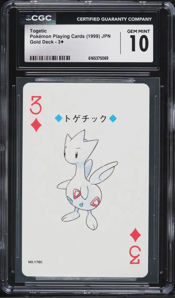1999 Pokemon Japanese Gold Poker Set Nintendo Playing Cards Togetic CGC 10 GEM MINT