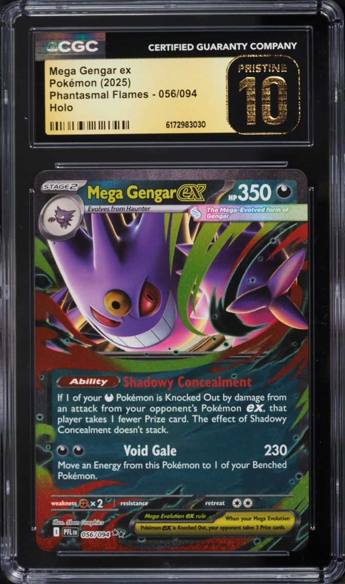 2025 Pokemon Mega Evolution Phantasmal Flames Holo Mega Gengar EX #56 CGC 10 PRISTINE
