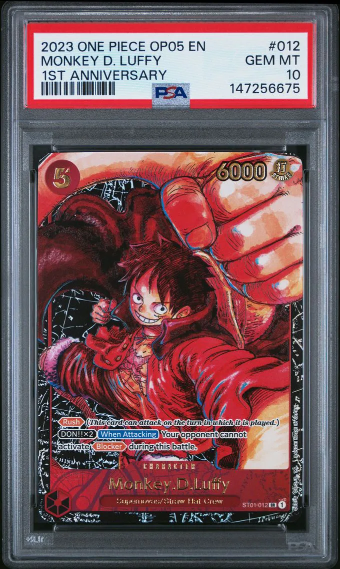 2023 #012 Monkey D. Luffy PSA 10 One Piece OP05-Awakening of the New Era