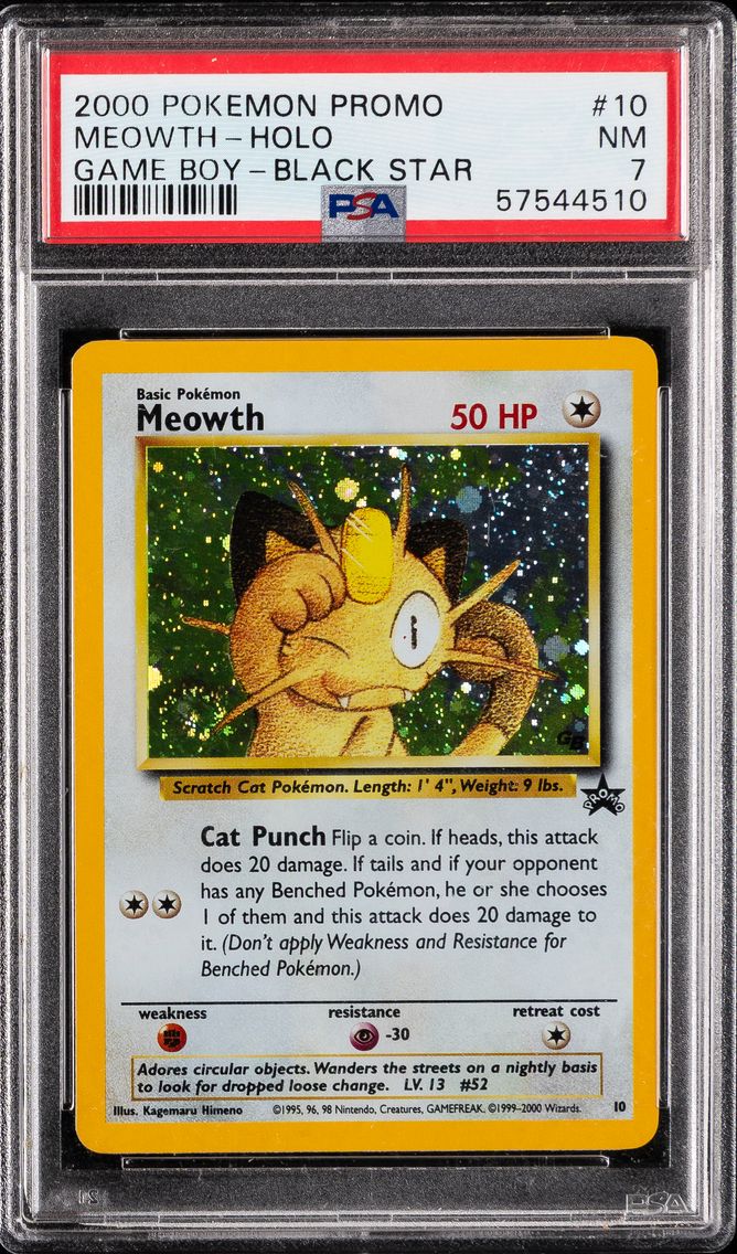 2000 #10 Meowth-Holo PSA 7 Promo Black Star Pokemon