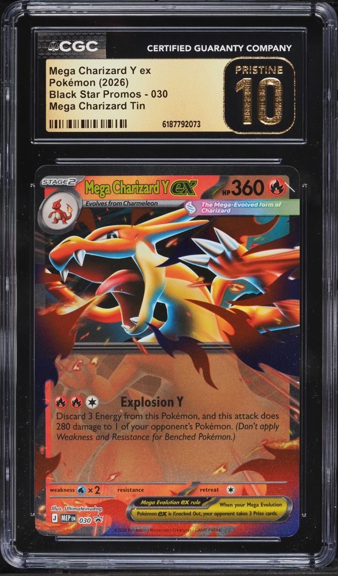 2026 #30 Mega Charizard Y EX CGC 10 Pokemon Mega Evolution Promo Tin