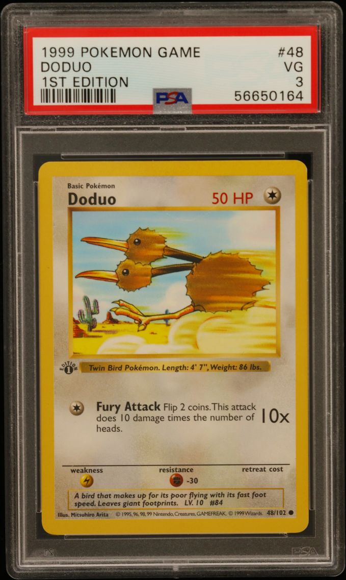 1999 #48 Doduo 1st Edition PSA 3 Game