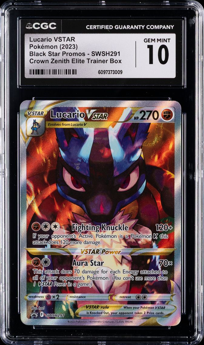 2023 #291 Full Art/Lucario Vstar CGC 10 Swsh Black Star Promo Pokemon