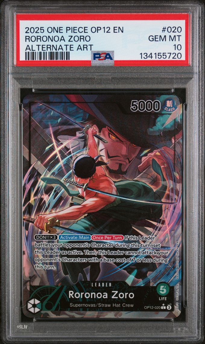 2025 #020 Roronoa Zoro PSA 10 OP12-Legacy of the Master One Piece
