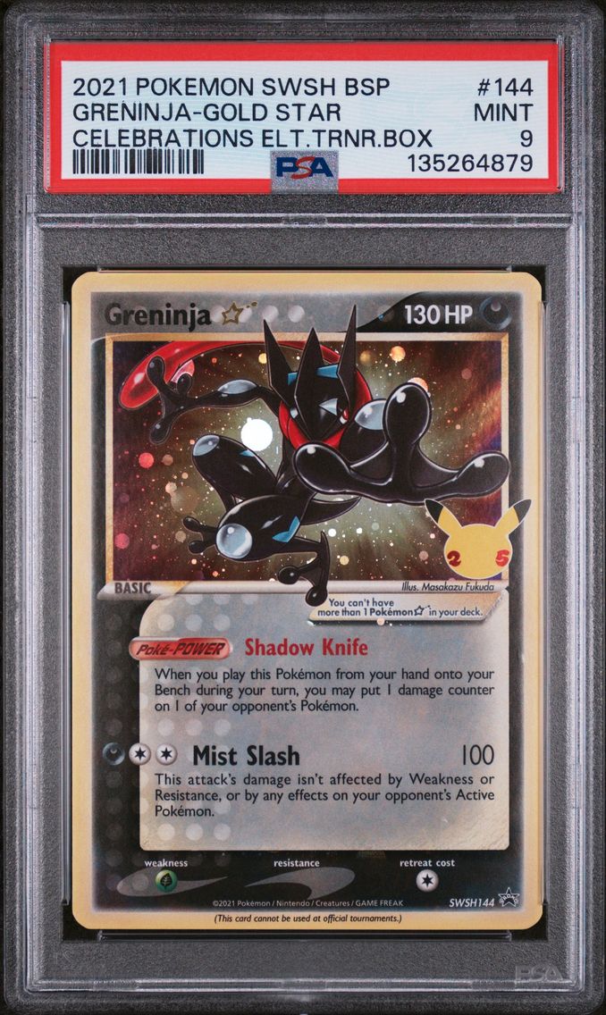 2021 #144 Greninja-Gold Star PSA 9 Swsh Black Star Promo