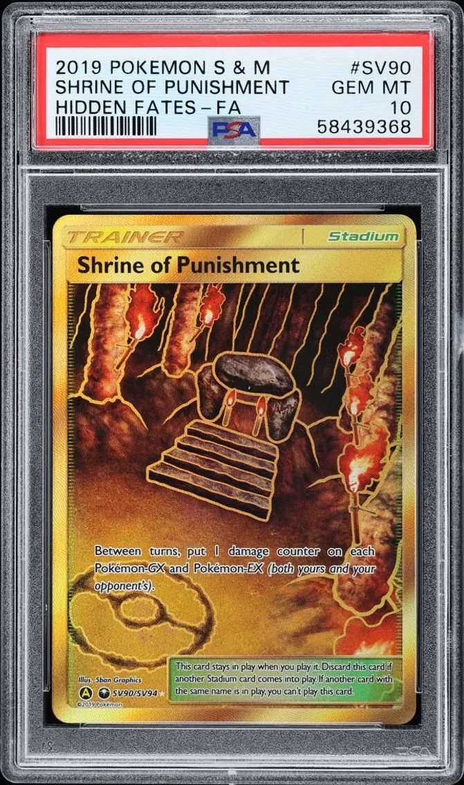 2019 Pokemon Sun & Moon Hidden Fates SEC Shrine Of Punishment #SV90 PSA 10 GEM MINT