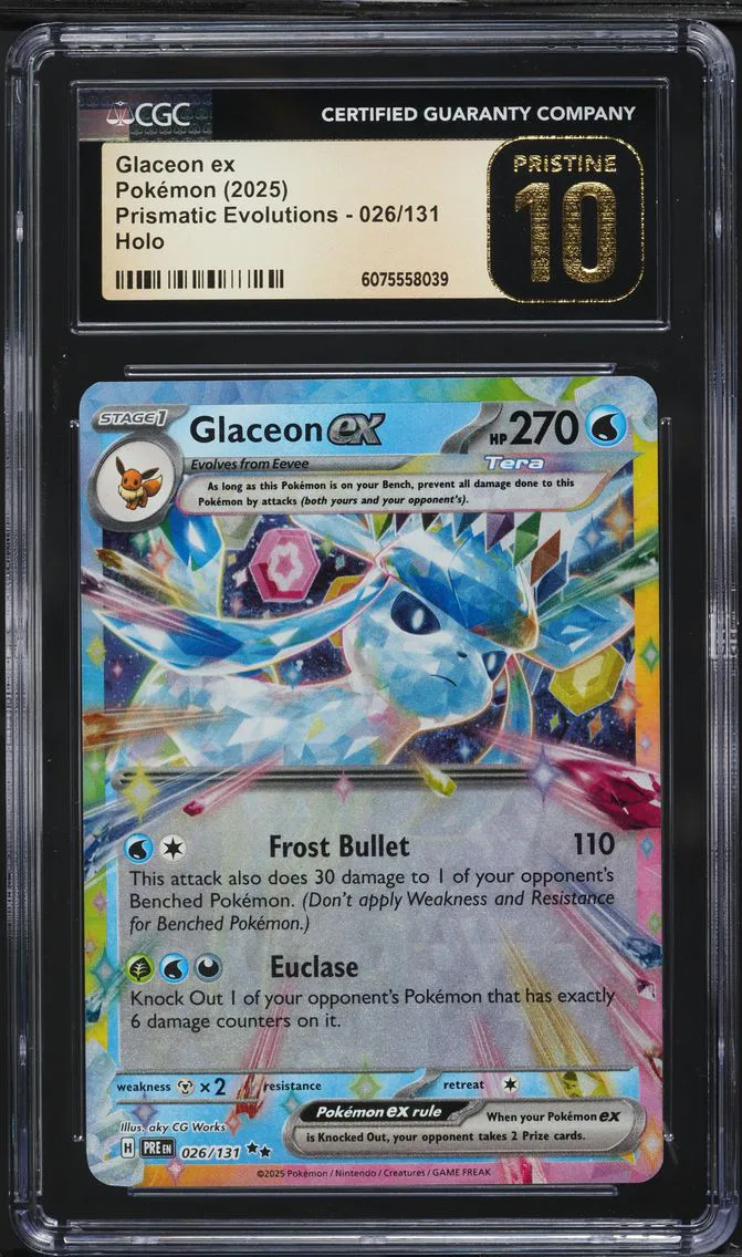 2025 #026 Glaceon EX CGC 10 Pristine Pre EN-Prismatic Evolutions Pokemon