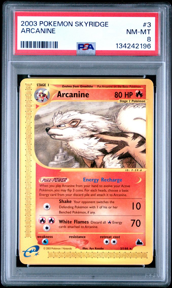 2003 #3 Arcanine PSA 8 Skyridge Pokemon