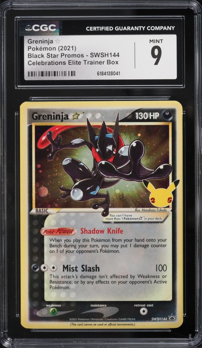 2021 #SWSH144 Greninja � CGC 9 Pokemon Sword & Shield Promo Celebrations ETB Greninja Gold Star