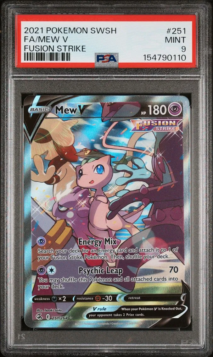 2021 #251 Full Art/Mew V PSA 9 Sword & Shield Fusion Strike