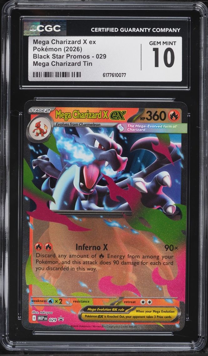 2026 Pokemon Mega Evolution Promo Tin Mega Charizard X EX #29 CGC 10 GEM MINT